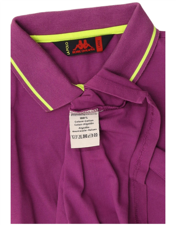 Camisa polo feminina KAPPA UK 14 grande algodão roxo