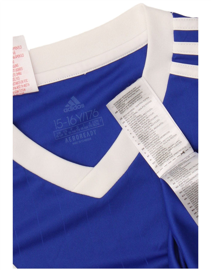 Camiseta Adidas Menino Aeroready Top 15-16 Anos Azul Poliéster