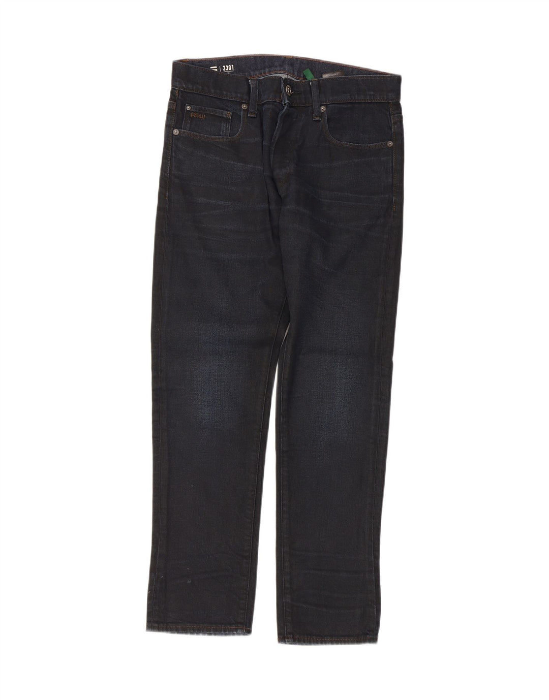 G-Star Masculino 3301 Slim Jeans W29 L30 Azul Marinho Algodão