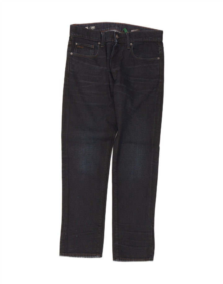 G-Star Masculino 3301 Slim Jeans W29 L30 Azul Marinho Algodão