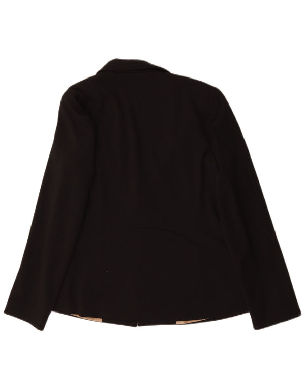Jaqueta blazer feminina Oasis com 1 botão Reino Unido 12 poliéster preto médio