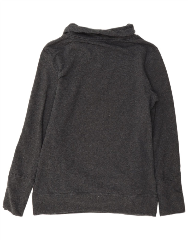 Puma feminino gráfico moletom jumper UK 12 algodão cinza médio