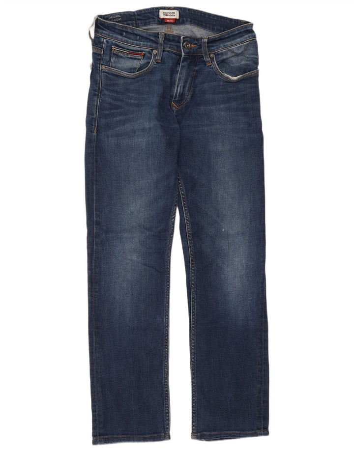 Jeans retos femininos Tommy Hilfiger W30 L28 algodão azul