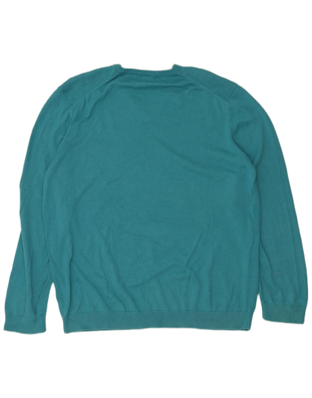 Suéter masculino Marks & Spencer com decote em V 2XL algodão turquesa