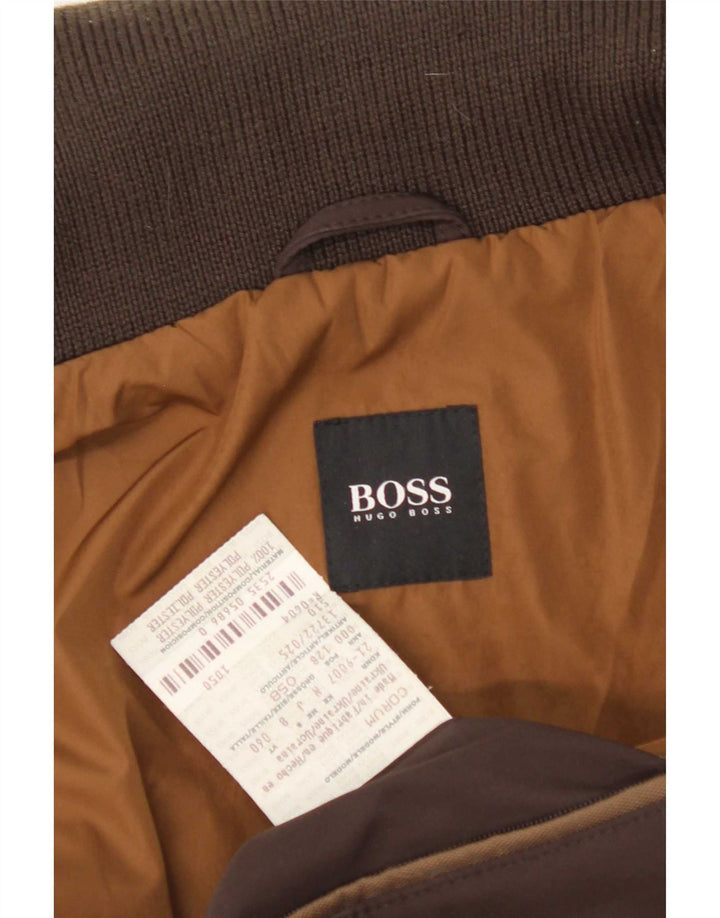 Jaqueta utilitária masculina Hugo Boss EU 58 3XL poliéster marrom