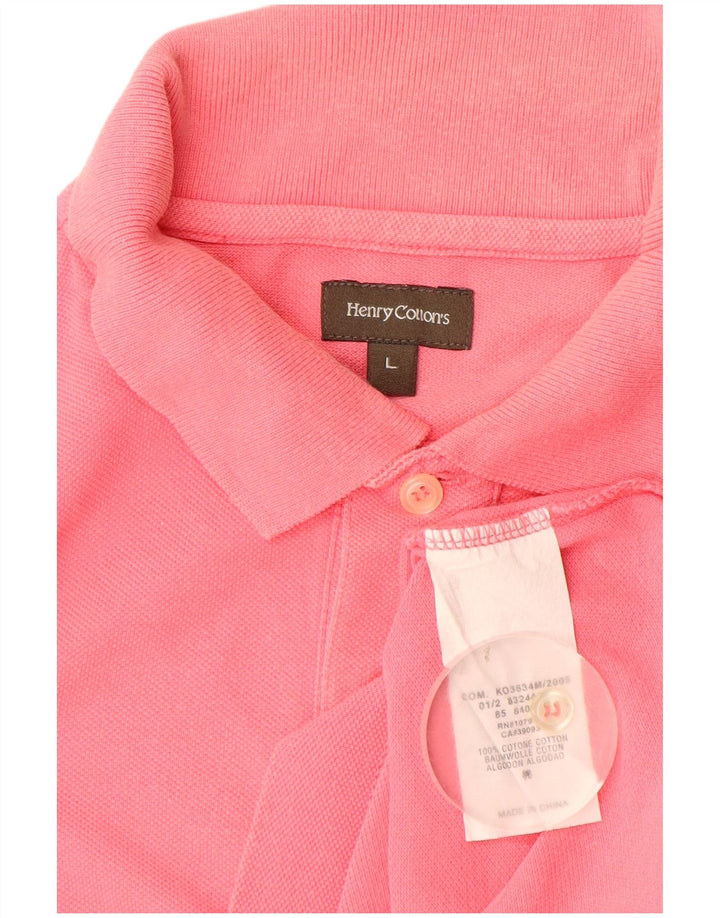 Camisa polo masculina Henry Cottons grande algodão rosa