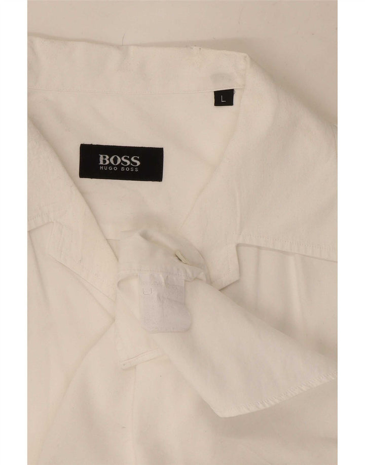 Camisa masculina Hugo Boss grande algodão branco