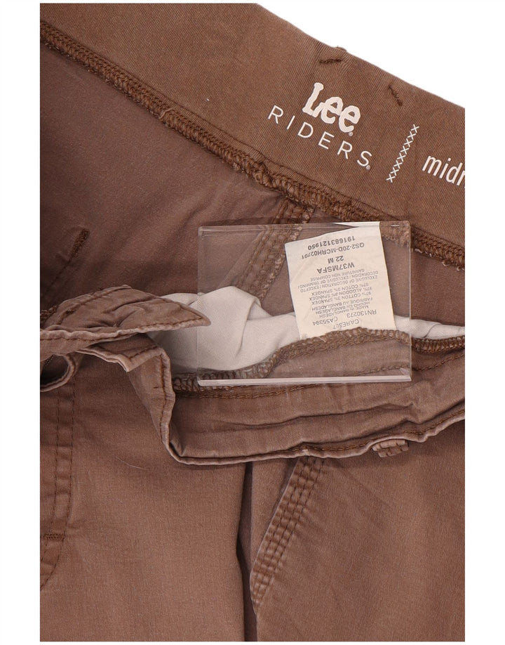 LEE Shorts feminino Riders de cintura média Chino US 22 3XL W44 algodão marrom