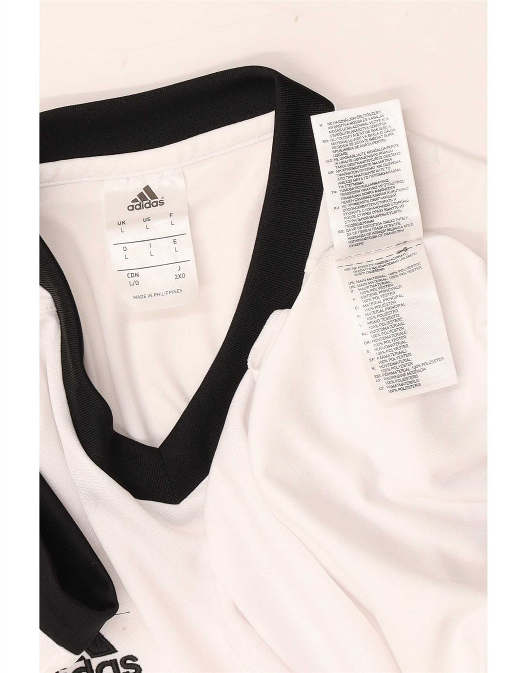 Adidas Mens Climalite Camiseta Top Grande Poliéster Branco