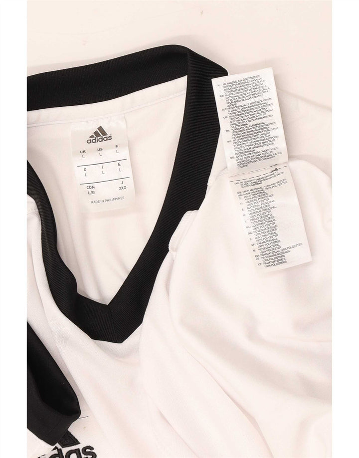 Adidas Mens Climalite Camiseta Top Grande Poliéster Branco