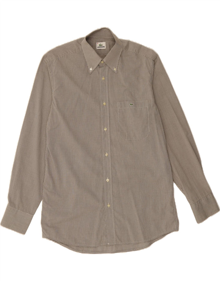 LACOSTE Mens Shirt Size 40 Medium  Green Gingham Cotton Vintage Lacoste and Second-Hand Lacoste from Messina Hembry 