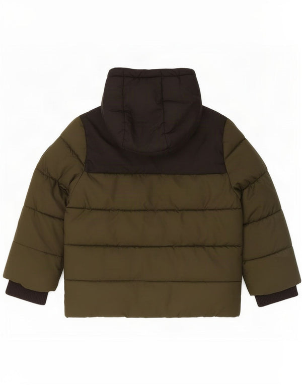 Michael Kors Boys Hooded Padded Jacket 2-3 Years Khaki Colourblock