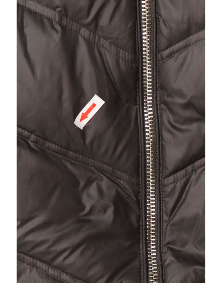 Casaco acolchoado com capuz feminino Michael Kors UK 10 pequeno cinza nylon