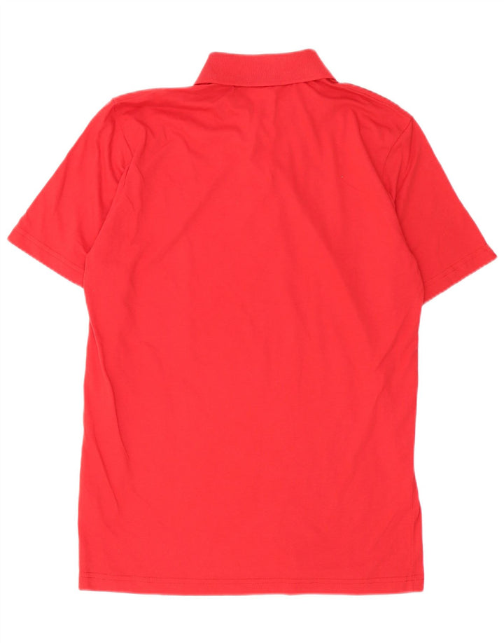 Camisa polo masculina Adidas média listrada vermelha de algodão