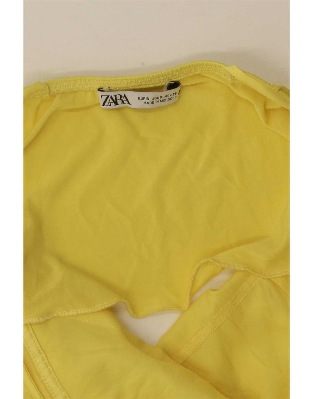 Zara Top feminino sem mangas em camadas UK 8 pequeno amarelo