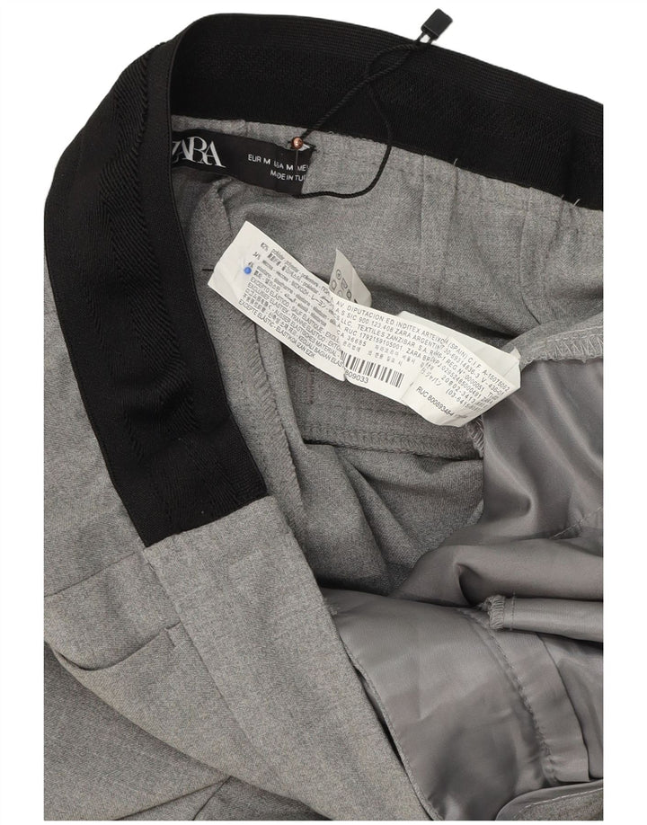 Zara Calça Chino Feminina Slim Médio W30 L28 Poliéster Cinza