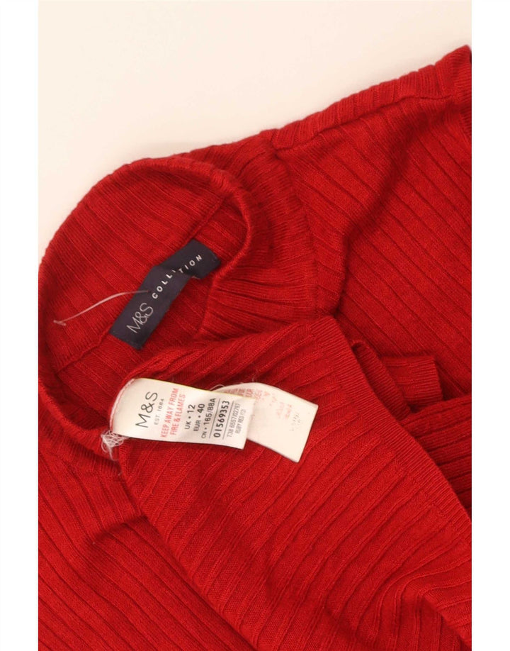 Regata feminina Marks & Spencer com colete UK 12 viscose vermelha média