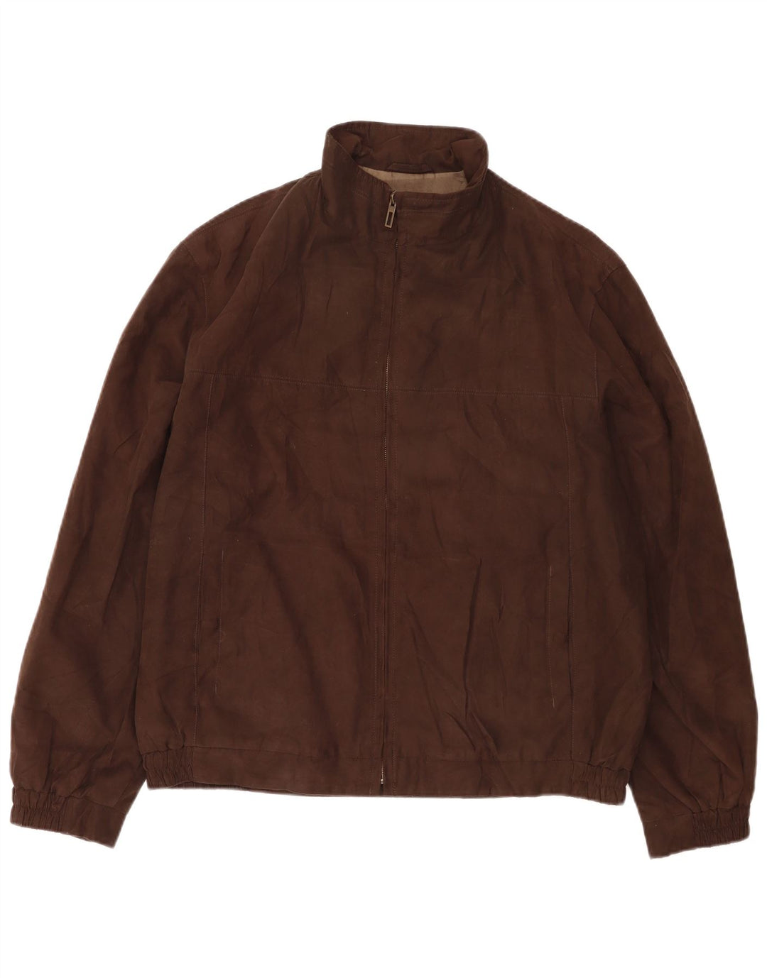 Jaqueta bomber masculina Marks & Spencer Reino Unido 40 grande poliéster marrom
