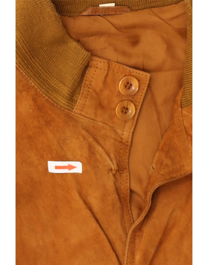 Jaqueta bomber masculina de camurça vintage IT 48 Couro bege médio