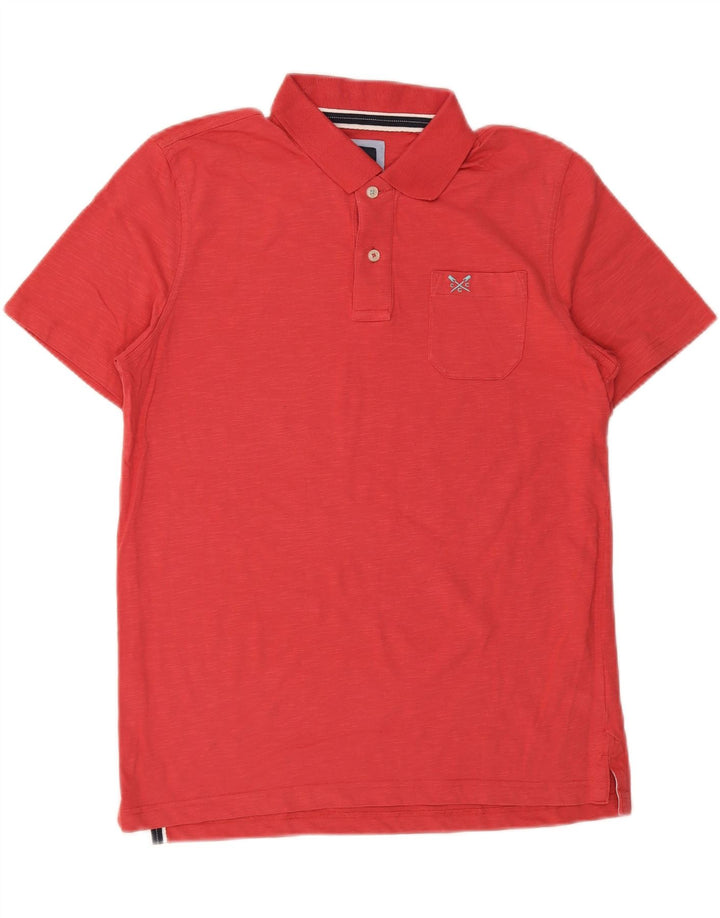 Camisa polo masculina Crew Clothing algodão vermelho médio
