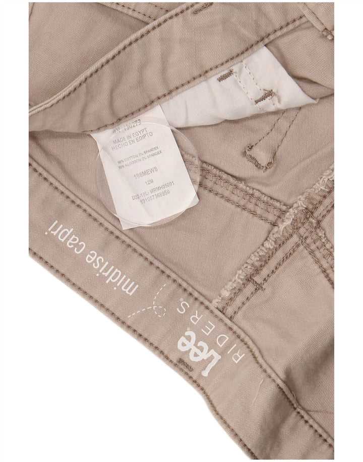 LEE Calça feminina Riders de cintura média Capri EUA 12 grande W32 L20 bege