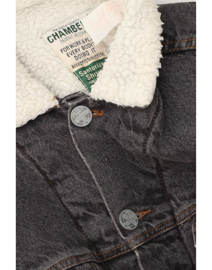 Jaqueta jeans masculina Sherpa Chambers UK 38 algodão cinza médio