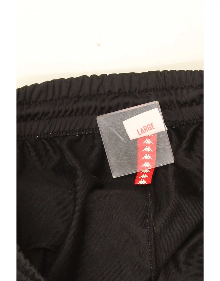 Calça masculina Kappa com estampa gráfica grande bloco colorido preto