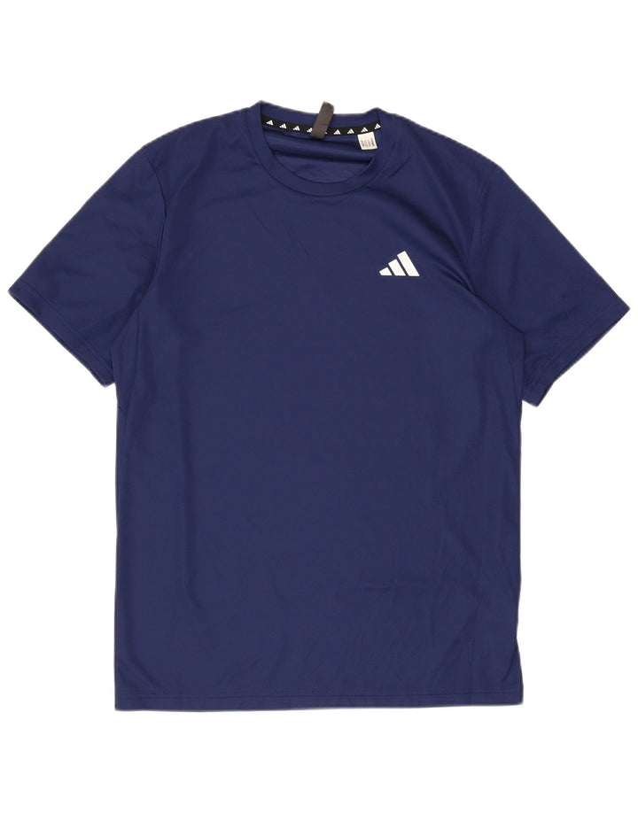 ADIDAS Mens Aeroready T-Shirt Top Pequeno Azul Marinho Poliéster