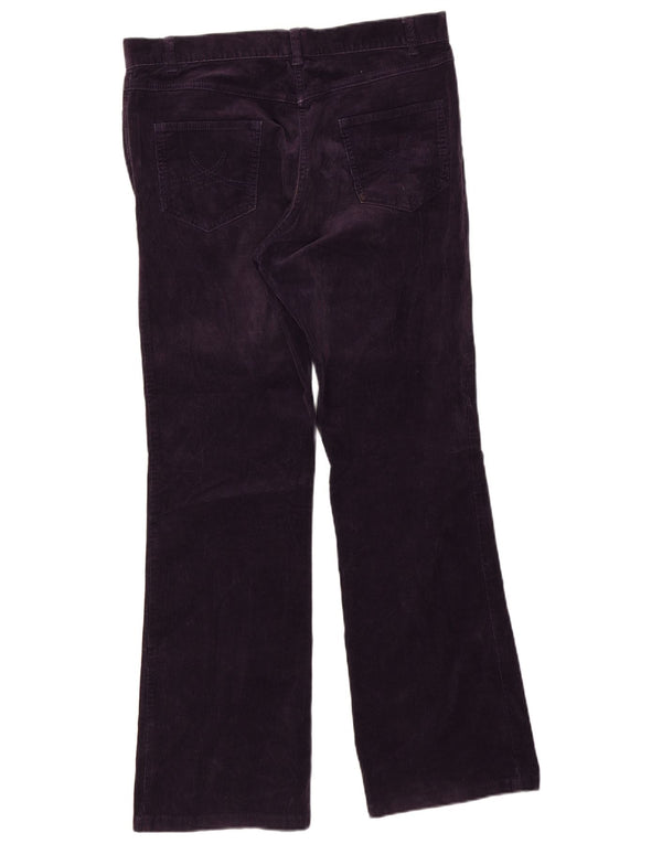 Calça feminina de veludo cotelê Marks & Spencer com cintura alta UK 14 grande W34 L29 pur