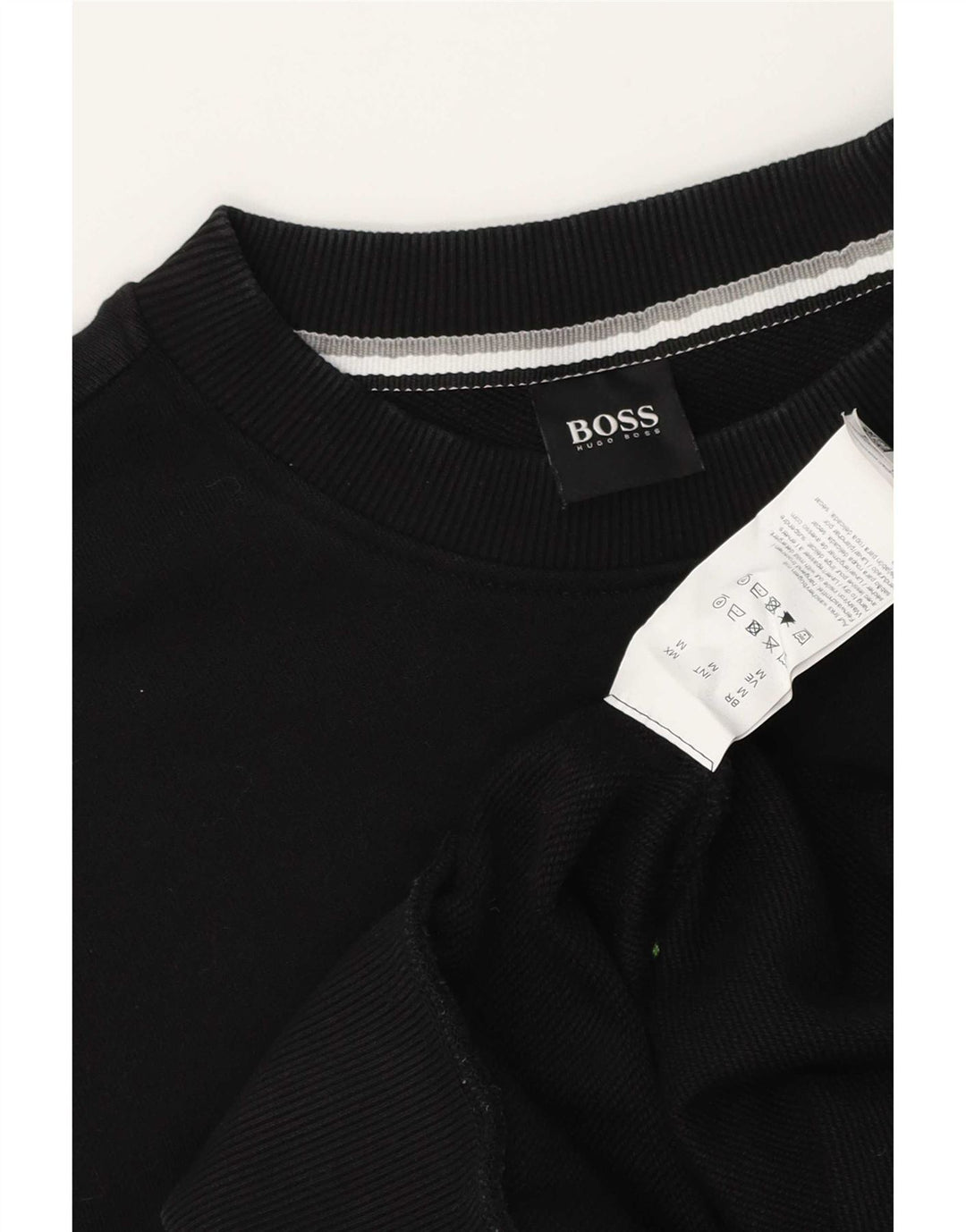 Hugo Boss moletom gráfico masculino jumper médio algodão preto