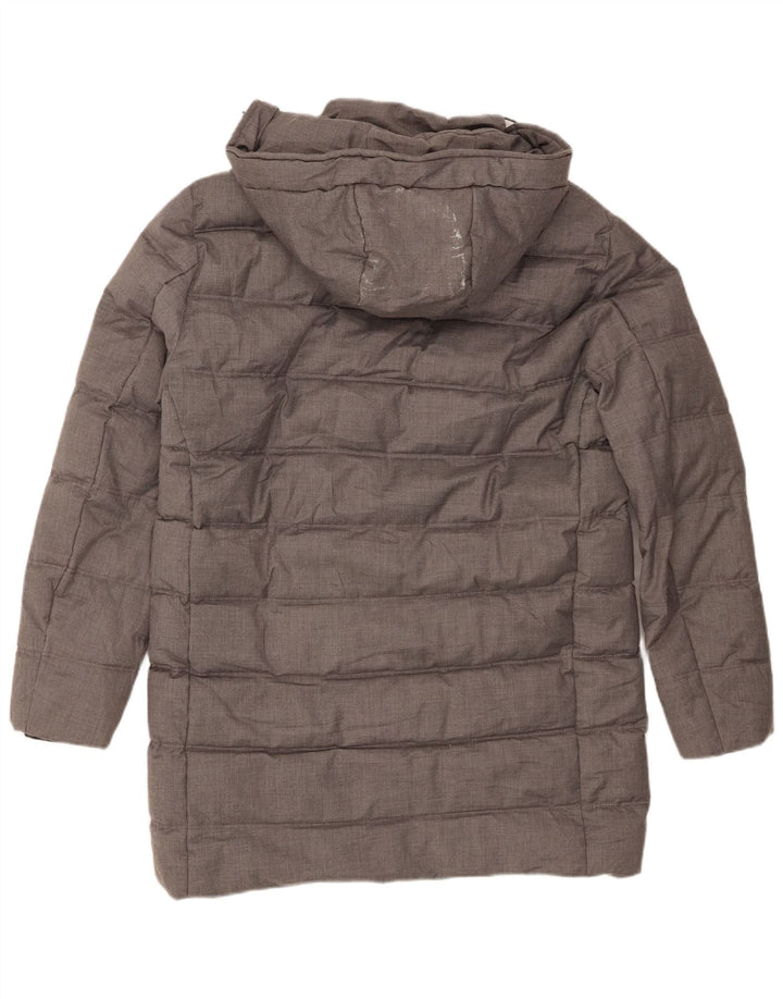 Casaco acolchoado com capuz masculino Zara UK 36 pequeno poliéster cinza