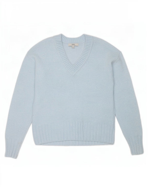 Suéter feminino Marks & Spencer com decote em V grande Reino Unido 6 XS azul