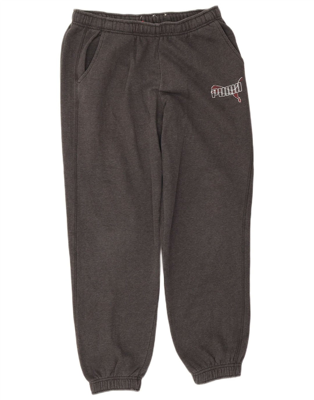 Calça esportiva masculina PUMA Graphic Joggers grande algodão cinza