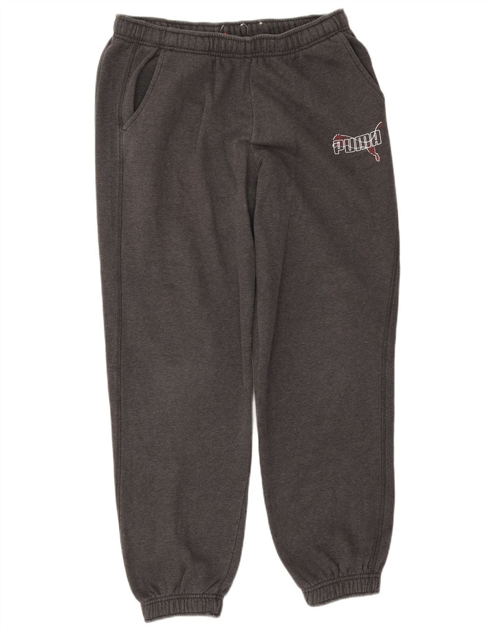 Calça esportiva masculina PUMA Graphic Joggers grande algodão cinza