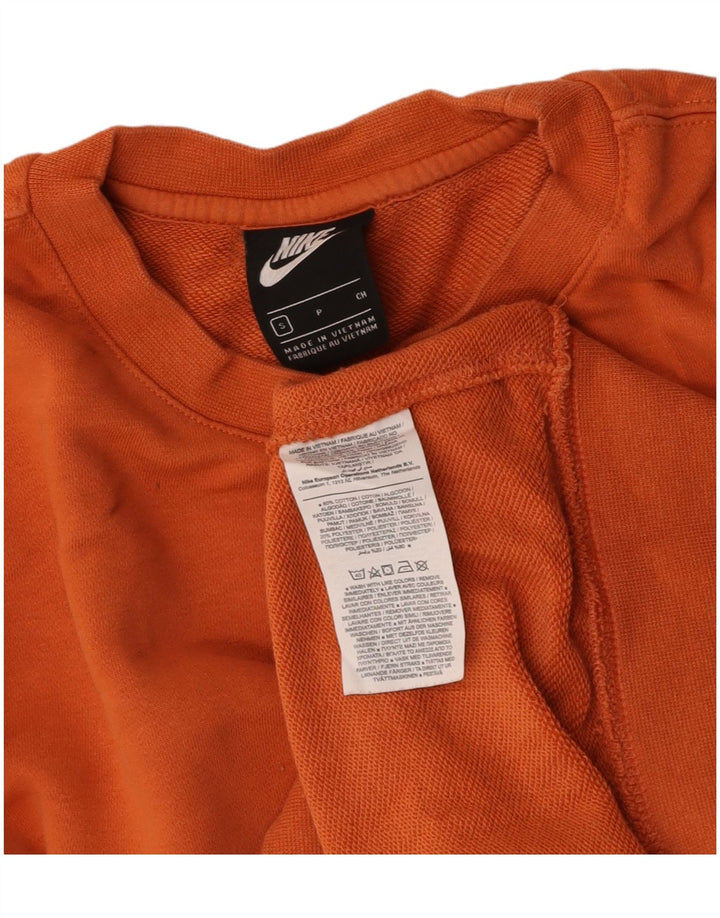 NIKE Mens Moletom Jumper Pequeno Algodão Laranja