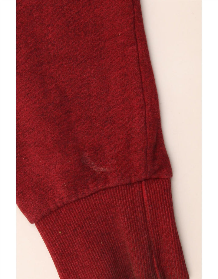 SUPERDRY moletom com capuz masculino XL Borgonha algodão manchado