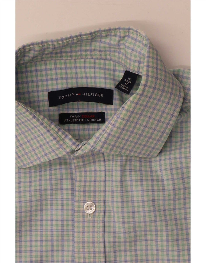 Camisa masculina Tommy Hilfiger Athletic Fit tamanho 15 médio xadrez multicolorido