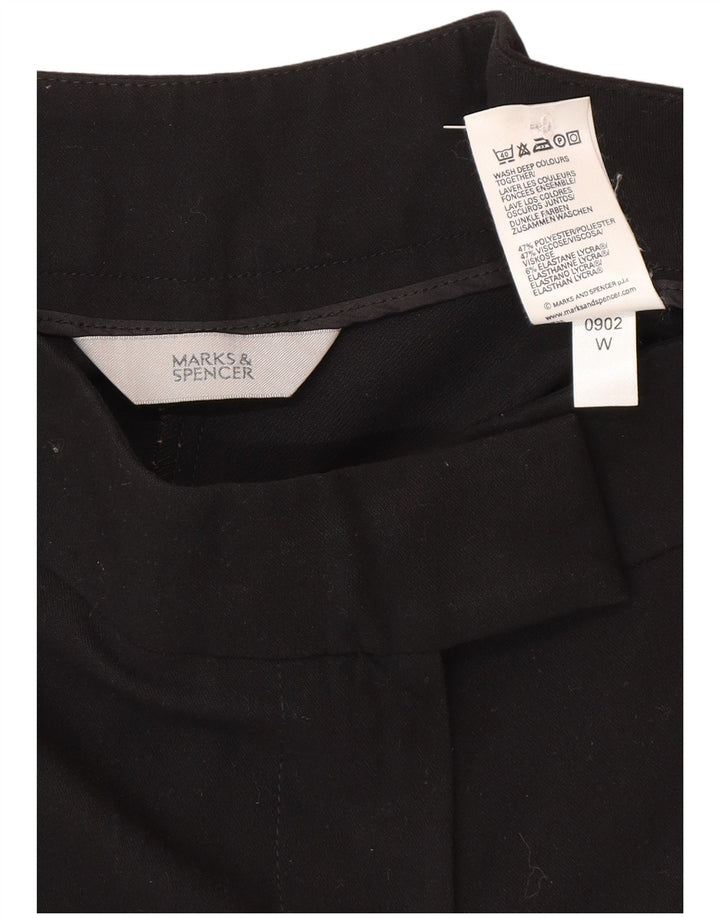 Calça casual feminina Marks & Spencer Bootcut Reino Unido 12 médio W30 L29 preta