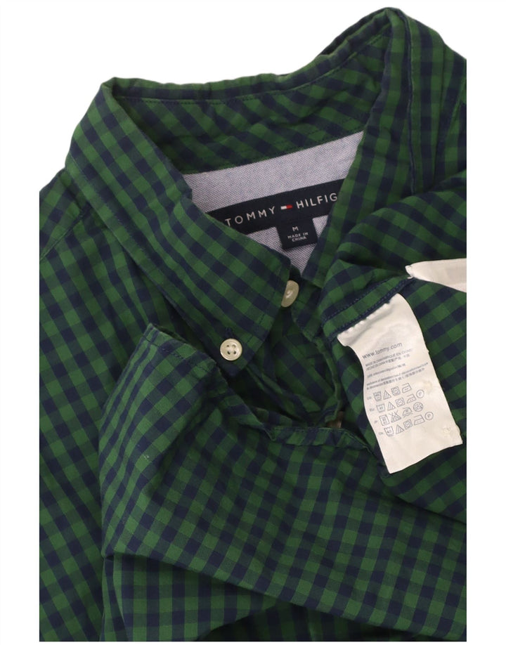 Camisa masculina TOMMY HILFIGER algodão xadrez verde médio