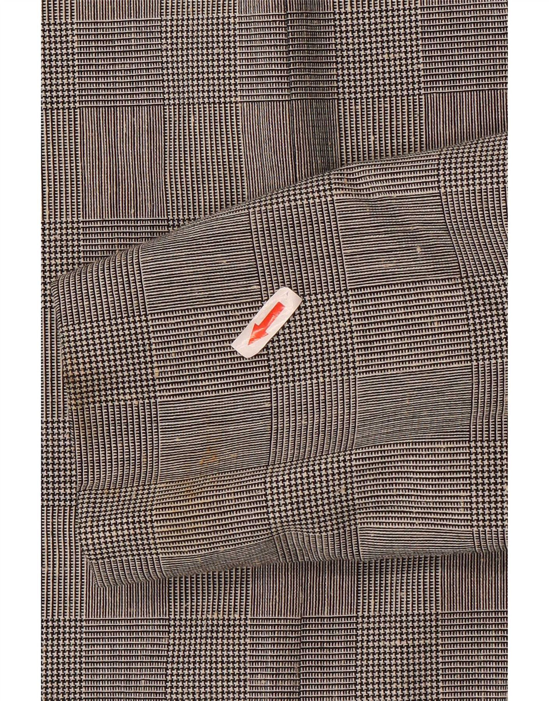 Jaqueta blazer feminina de 6 botões Mansfield UK 18 XL poliéster xadrez cinza