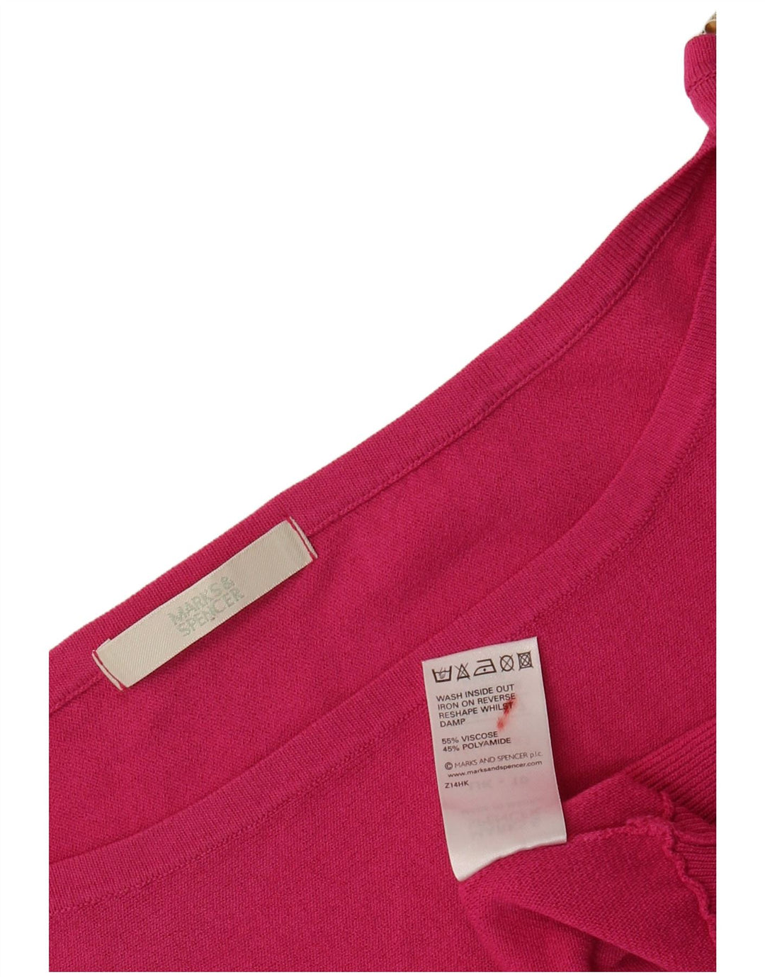 Blusa feminina Marks & Spencer com ombro de fora, Reino Unido 10 pequena rosa