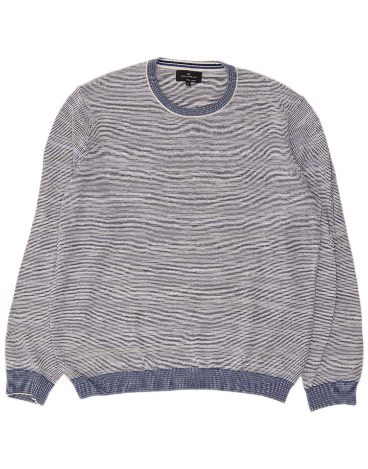 Suéter masculino Marks & Spencer Blue Harbor com gola redonda XL azul manchado