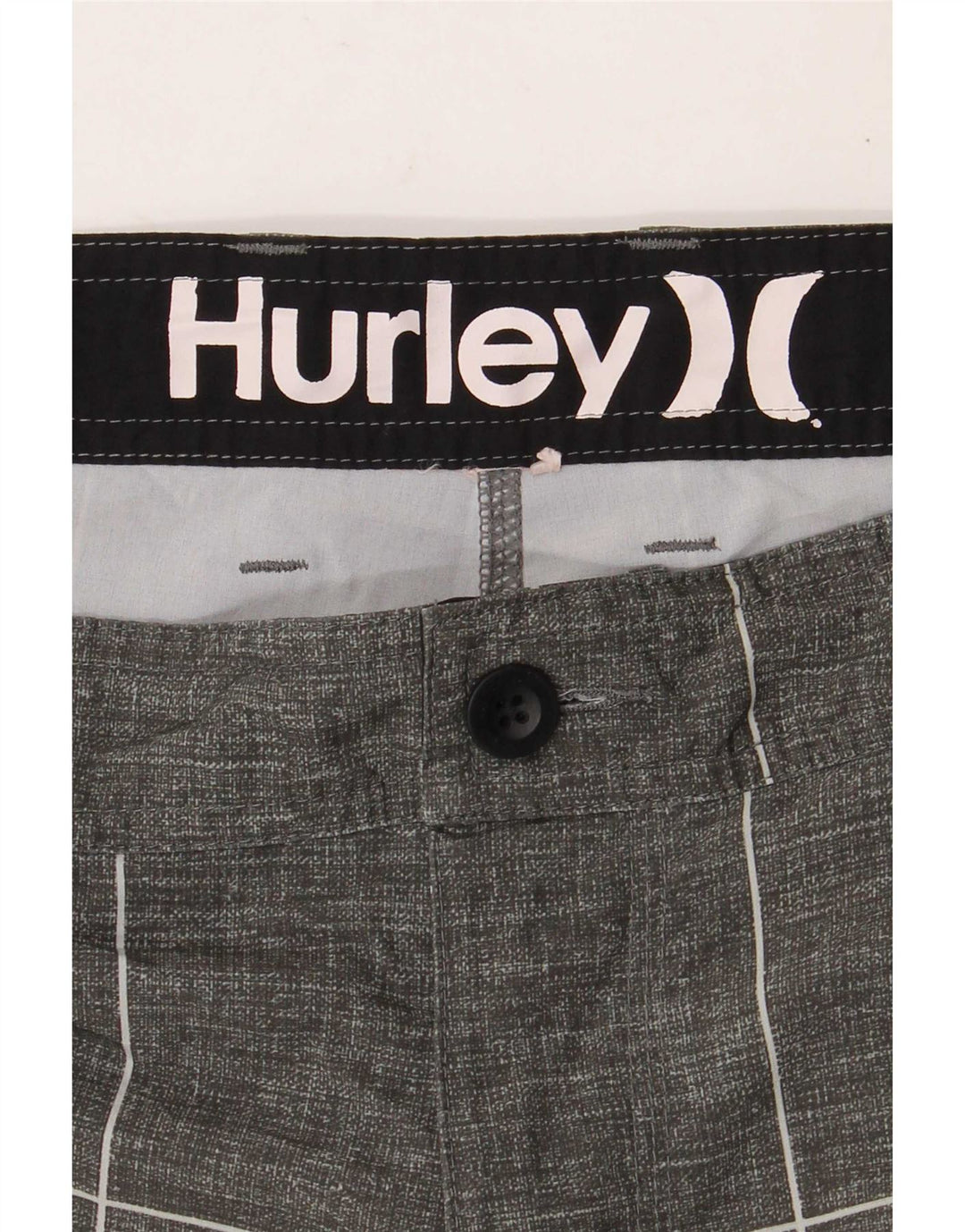 Hurley Mens Chino Shorts W34 Grande Cinza Geométrico