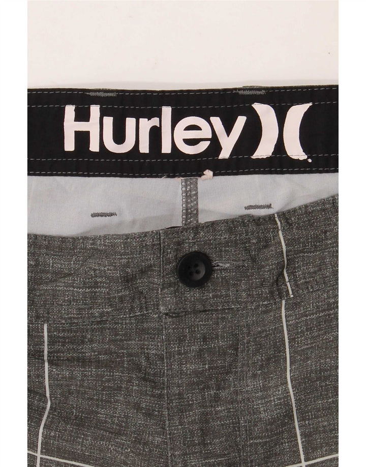 Hurley Mens Chino Shorts W34 Grande Cinza Geométrico