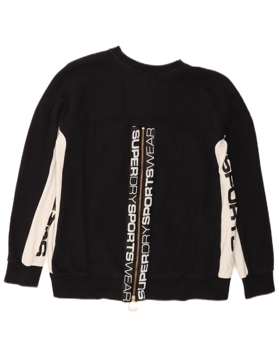 Suéter gráfico feminino Superdry UK 10 pequeno bloco colorido preto