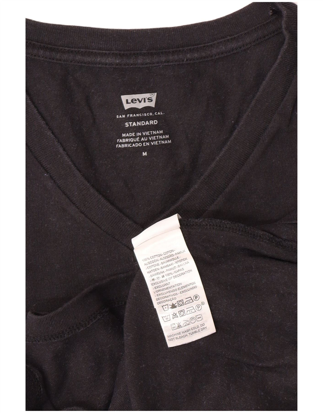 Camiseta masculina padrão LEVI'S Top médio de algodão preto