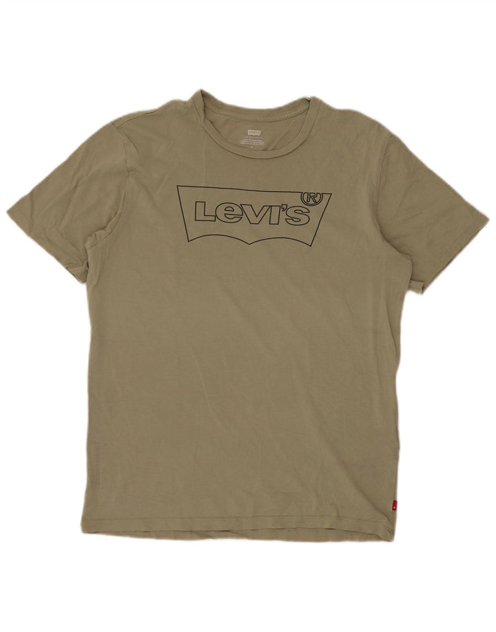 Camiseta gráfica masculina LEVI'S Top médio de algodão cáqui