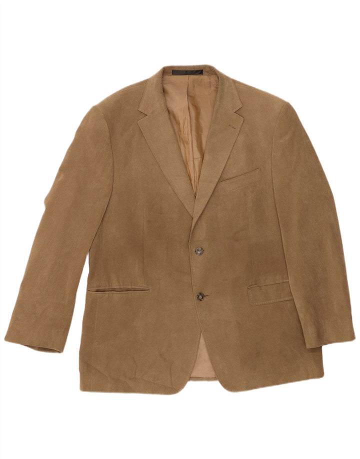 Jaqueta blazer masculina de 2 botões Marks & Spencer UK 42 poliéster bege grande
