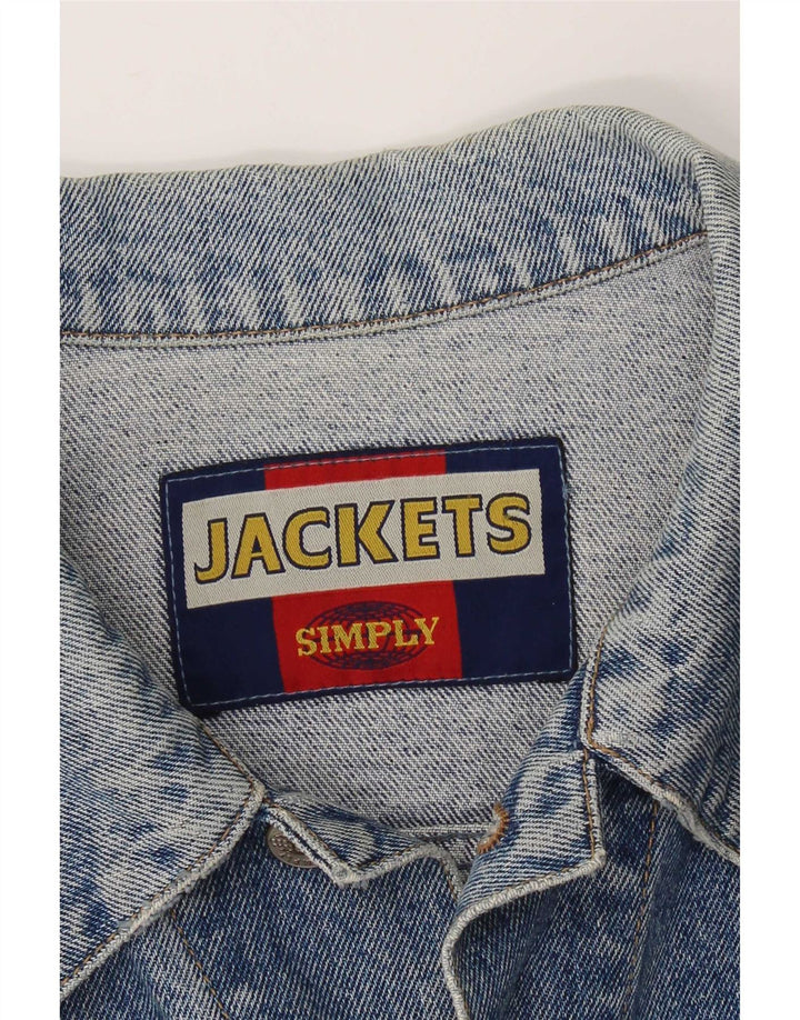 Jaqueta jeans masculina vintage UK 38 azul médio