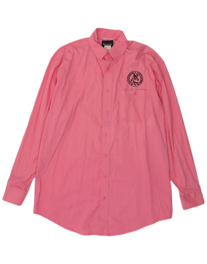Camisa alta masculina Wrangler grande algodão rosa